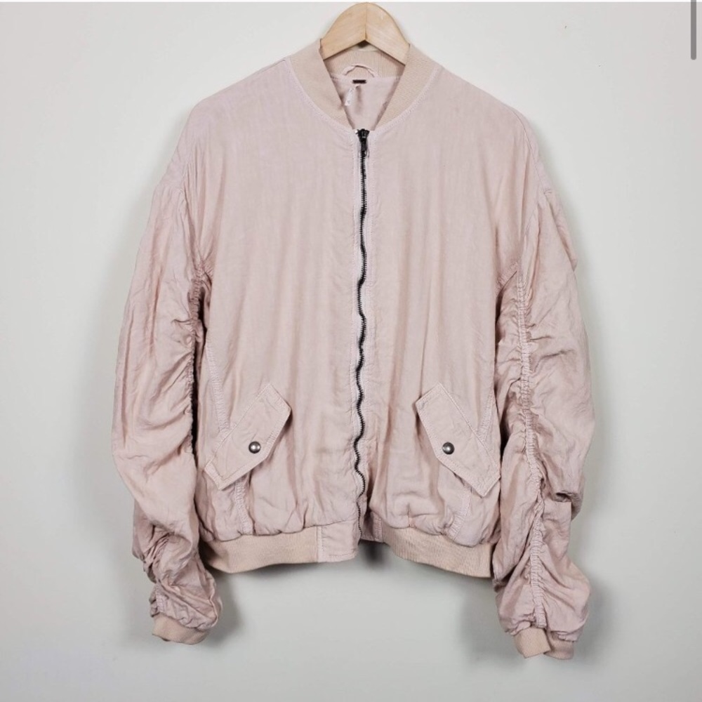 Free people Blush Ruched Jacket size large